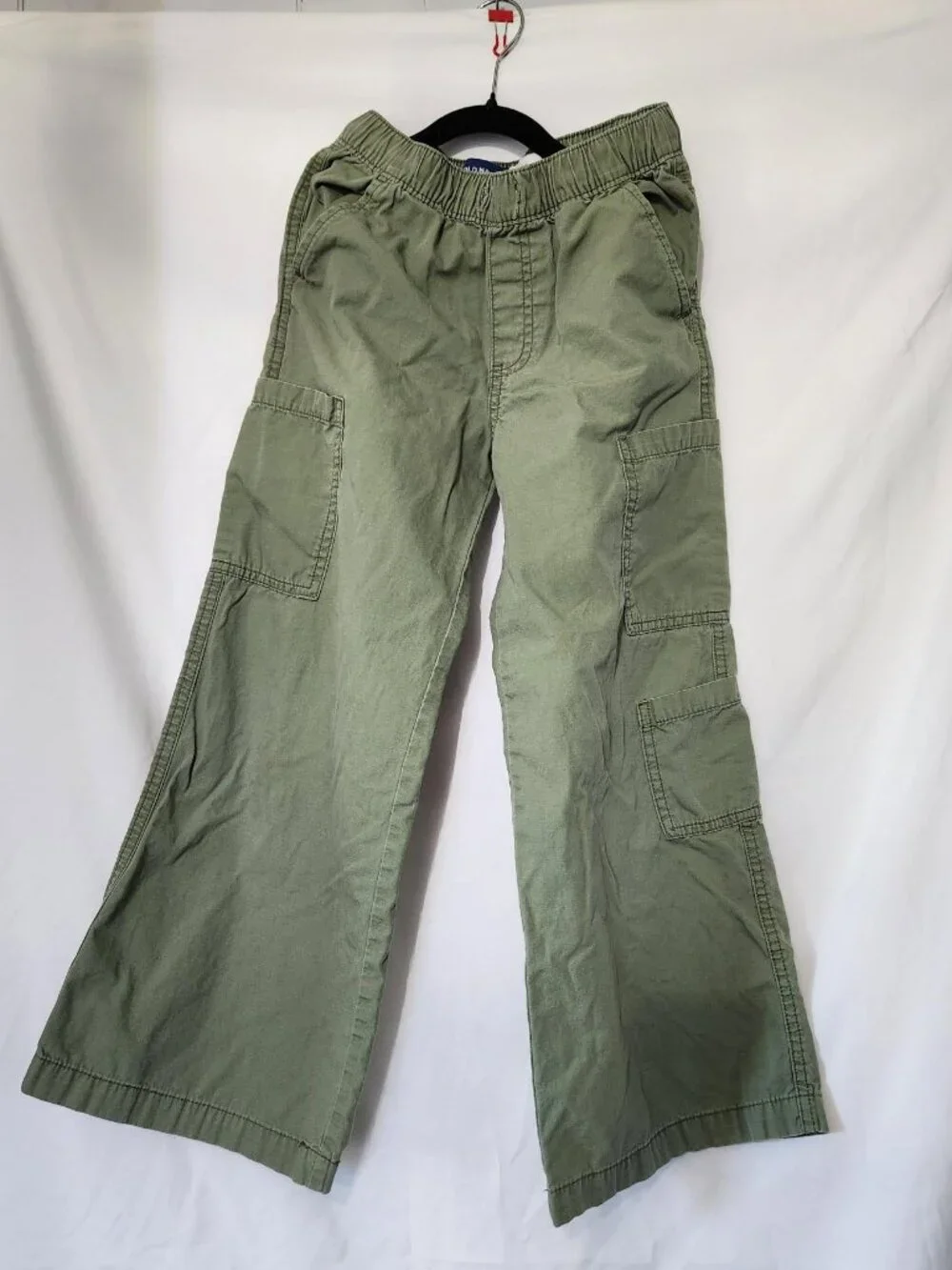 Old Navy Girls Super Baggy Cargo Pants Size 8 Sage Green Wide Leg